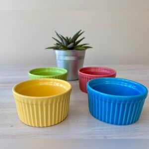 NWT BIA Cordon Bleu Colourful Ceramic Ramekins. Set of 4